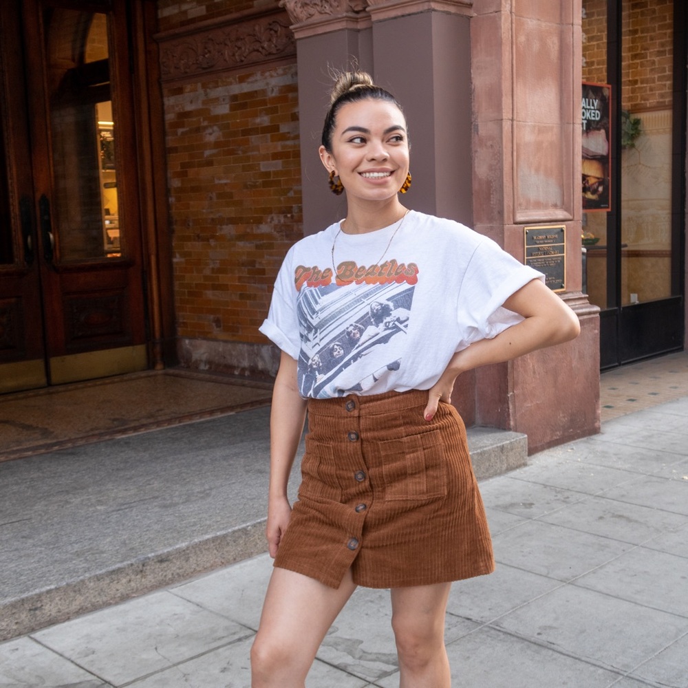 BRAND NEW Camel Button Up Skirt